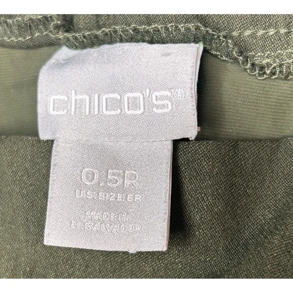 Chicos Women's .5‎ R ( 6 R) Dark Green Brigitte Pants Slim Ankle Pants Pull On - Picture 4 of 10
